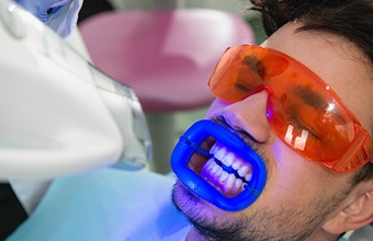 Man receiving Zoom! teeth whitening