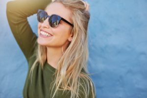 Smiling woman in summer