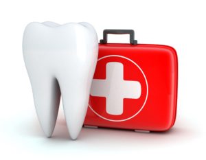 Molar and first aid kit for dental emergencies. 