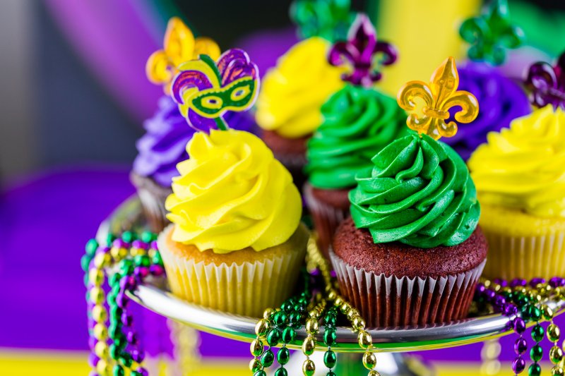 Cupcakes for Mardi Gras, one of several possible March holidays