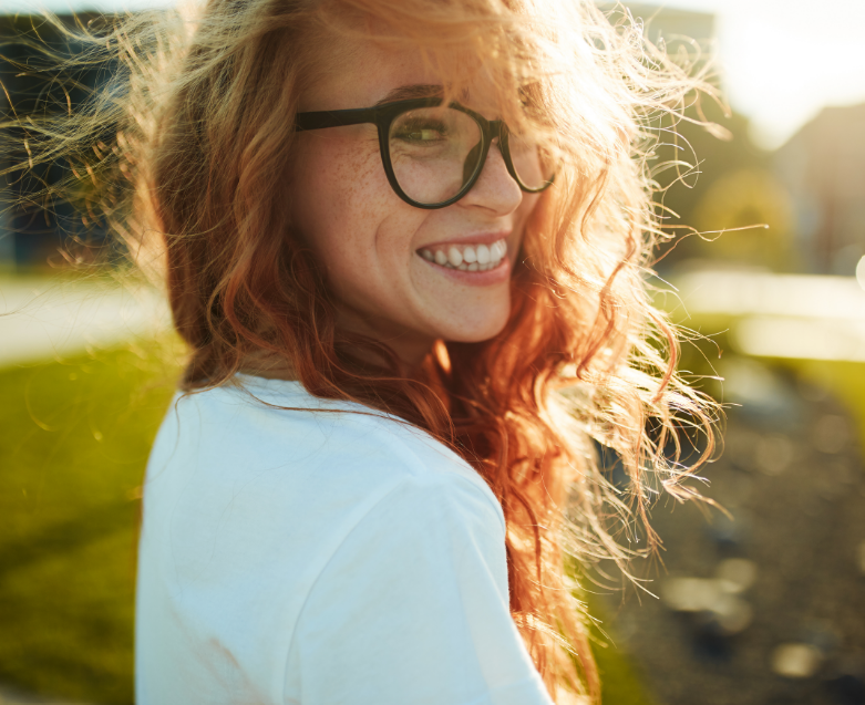Woman smiling